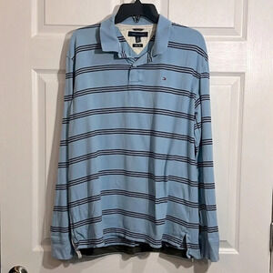 Tommy Hilfiger men’s Striped polo shirt - XL - SLIM FIT blue